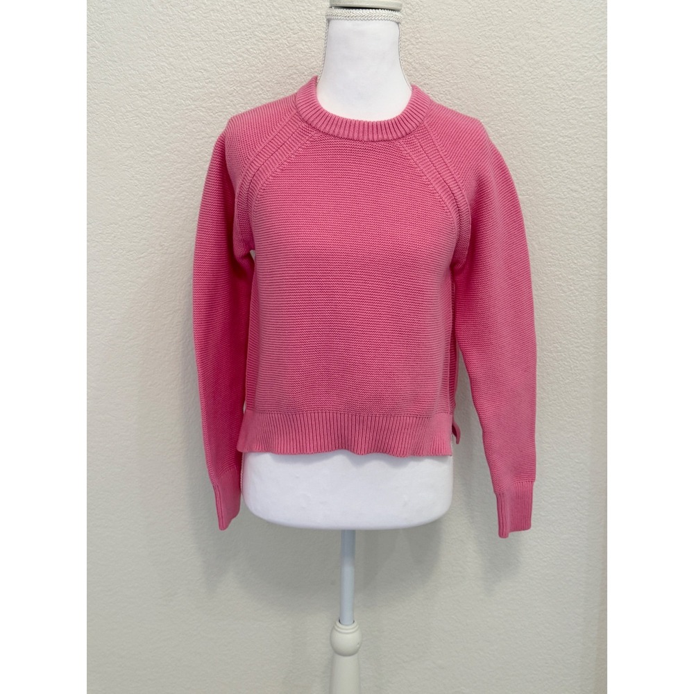 French Connection Pink Cotton Knit Crewneck Raglan Sweater XS